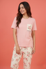 Pink Flower Printed  Trouser Night Wear