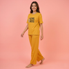 Yellow Girl Boss Printed Flapper Style Night Wear