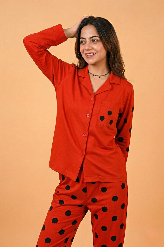 RED BUTTON STYLE DRESS