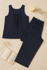 Plain Dark Blue Sando Tshirt With PLazo Pajama (Half Seleeve)