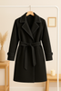 Winter Fleece Long Coat - Black