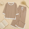 Skin White Round Neck Plazzo PJ Set