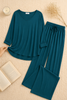 Persian Blue V-Neck Women Night Suit PJ Set