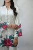 Elegant Floral White Ensemble Flower Dress for Women 2Pc Cord Set | F-6|