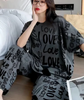 Gray love printed shirt and trouser