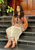 Orange Long Shirt Cordset | F-6|