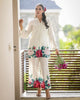 Elegant Floral White Ensemble Flower Dress for Women 2Pc Cord Set | F-6|