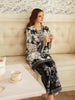 Most Trending Black And White Front Back Printed Shirt With Flapper 2 Peace Co-ord Set  | F-6 |