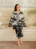 Most Trending Black And White Front Back Printed Shirt With Flapper 2 Peace Co-ord Set  | F-6 |