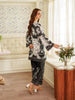 Most Trending Black And White Front Back Printed Shirt With Flapper 2 Peace Co-ord Set  | F-6 |