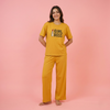 Yellow Girl Boss Printed Flapper Style Night Wear